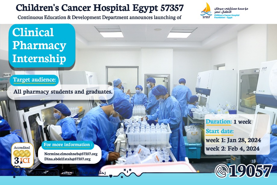 Clinical Pharmacy Internship 2024 Children Cancer Hospital Egypt 57357