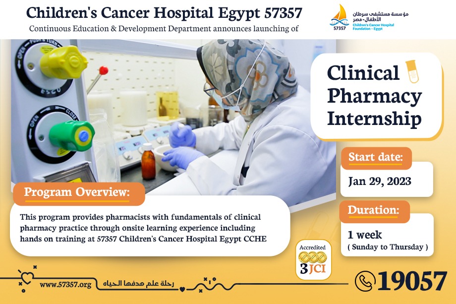 Clinical Pharmacy Internship2023 Children Cancer Hospital Egypt 57357